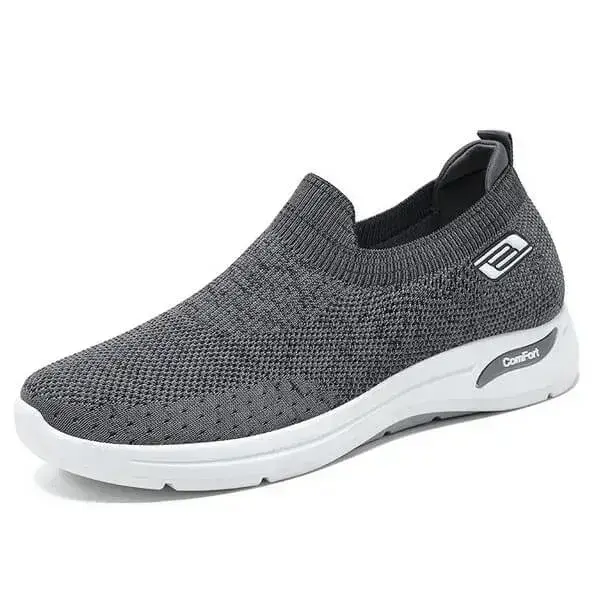 Mens Breathable Mesh Sneakers | Heat-Dissipating Low-Top Slip-On Shoes in Black, Blue, Grey