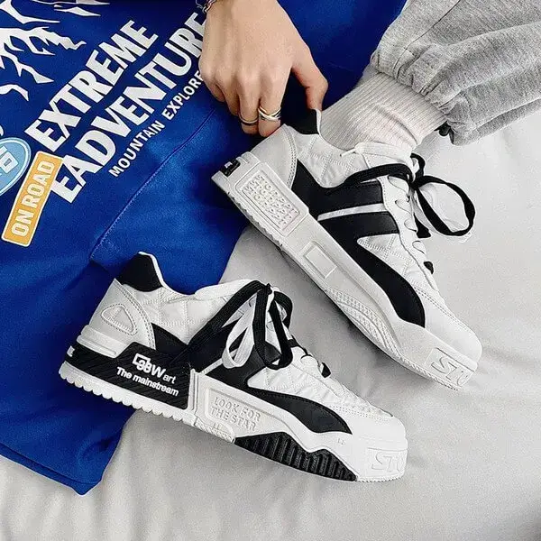 Mens Height-Increasing Sneakers | Light-Reflective Low-Top Casual Shoes in Blue, Green, Black