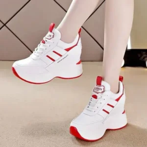 Nanpra Women Fashion Platform Lace-Up Sneakers