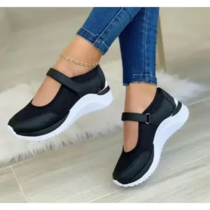 Nanpra Casual Velcro Platform Plus Size Mesh Sneakers