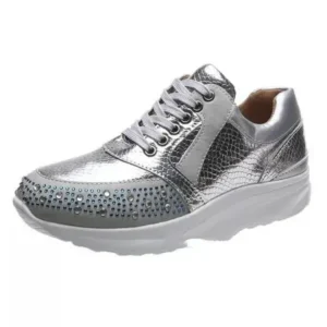 Nanpra Women Fashion Rhinestones Sneakers