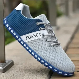 Nanpra Men Casual Color Matching Breathable Mesh Flat Shoes