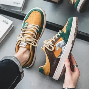 Nanpra Men Fashion Breathable Color Matching Casual Sneakers