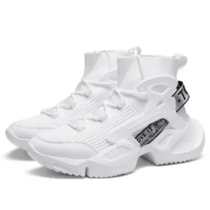 Nanpra Men'S Fashion Platform White High Top Sneakers