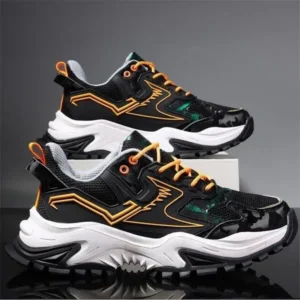 Nanpra Men Spring Autumn Fashion Casual Colorblock Mesh Cloth Breathable Rubber Platform Shoes Sneakers