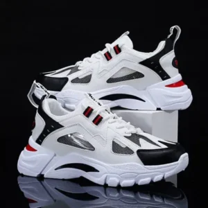 Nanpra Men Spring Autumn Fashion Casual Colorblock Mesh Cloth Breathable Lightweight Rubber Platform Shoes Sneakers