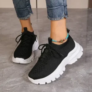 Nanpra Women Fashionable Thick-Soles Breathable Sneakers