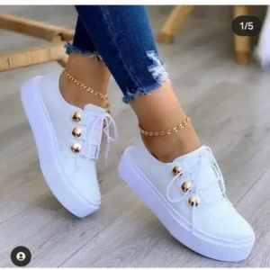 Nanpra Women Plus Size Casual Platform Sneakers