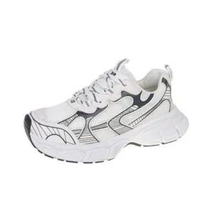 Nanpra Women Fashion Distinctive Color Changing Lace-Up Comfortable Breathable Thick-Soled Sneakers