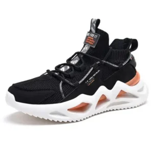 Nanpra Men Spring Autumn Fashion Casual Colorblock Mesh Cloth Breathable Rubber Platform Shoes Sneakers