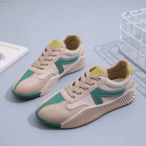 Nanpra Women Fashion Color Block Breathable Sneakers