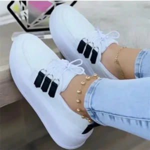 Nanpra Women Fashion Lace-Up Sneakers