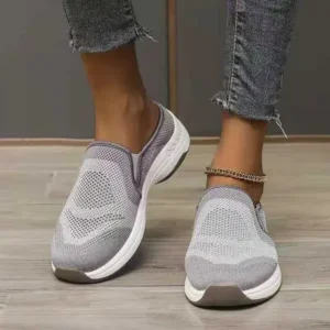 Nanpra Women Fashion Fly Knit Casual Colorblock Flat Sneakers